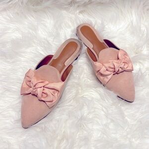 Pink Pointed Toe Mule Flat